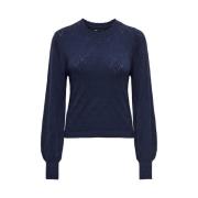 Life Structure Navy Blue Lange Mouw Only , Blue , Dames