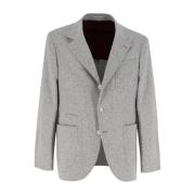 Verfijnde Deconstructed Jas met Zakken Brunello Cucinelli , Gray , Her...