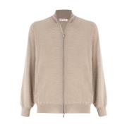 Zachte getextureerde cardigan met gegoten rits Brunello Cucinelli , Be...