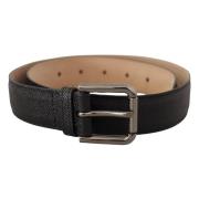 Elegante zwarte leren riem met metalen gesp Dolce & Gabbana , Black , ...