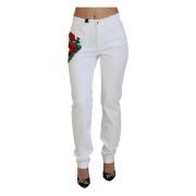 Witte Mid-Taille Skinny Jeans Dolce & Gabbana , White , Dames