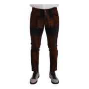 Zwart Bruin Tie Dye Skinny Jeans Dolce & Gabbana , Brown , Heren