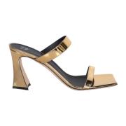 Open Teen Leren Sandalen Twee Band Giuseppe Zanotti , Yellow , Dames