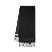 Wool scarves Ganni , Black , Dames