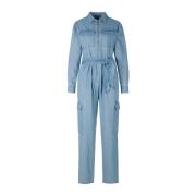 Wijde pasvorm Denim Workeroverall met riem Riani , Blue , Dames