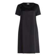 Casual Satin Dress with Ribbed Cuffs vera mont , Black , Dames