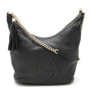 Pre-owned Leather shoulder-bags Gucci Vintage , Black , Dames