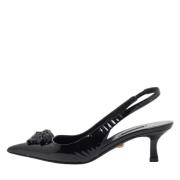 Pre-owned Leather heels Versace Pre-owned , Black , Dames