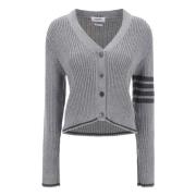 Stijlvolle Gebreide Cardigan Sweater Thom Browne , Gray , Dames