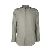 Milano Groen Leger Katoenen Shirt Made in Italia , Green , Heren