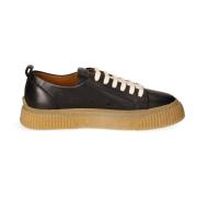 Leren Low Top Sneaker Ami Paris , Black , Heren