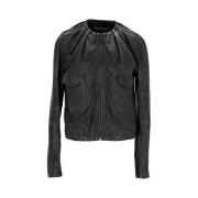 Pre-owned Leather outerwear Balenciaga Vintage , Black , Dames