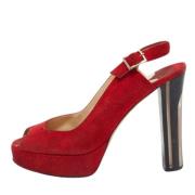 Pre-owned Suede sandals Jimmy Choo Pre-owned , Red , Dames