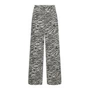 Zioncc Zebra Wijde Pijp Broek Co'Couture , Black , Dames