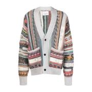 Jaquard Cardigan Laneus , Gray , Heren