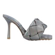 Leather heels Bottega Veneta , Gray , Dames