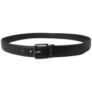 Elegante Zwarte Leren Riem Dolce & Gabbana , Black , Heren