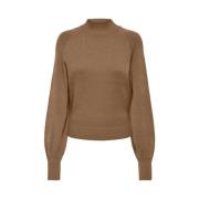 Frida Life Highneck Gebreide Top Geroosterde Kokosnoot Only , Brown , ...