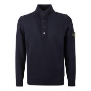 Stijlvolle Gebreide Trui voor Mannen Stone Island , Blue , Heren