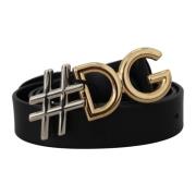 Zwart Leren Riem met Metalen Gesp Dolce & Gabbana , Black , Dames