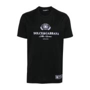 Zwarte T-shirts & Polos voor Mannen Dolce & Gabbana , Black , Heren