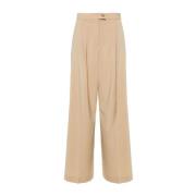 Wijde Broek Vela 025 Sportmax , Beige , Dames