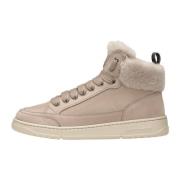 Nubuck leather and shearling ankle sneakers Vela MID FUR Candice Coope...