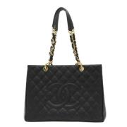 Pre-owned Leather totes Chanel Vintage , Black , Dames