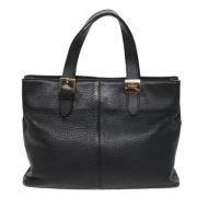 Pre-owned Leather handbags Burberry Vintage , Black , Dames