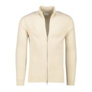 Elegant Ecru Wolmix Vest met Rits Profuomo , Beige , Heren