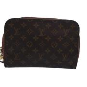 Pre-owned Canvas clutches Louis Vuitton Vintage , Brown , Dames