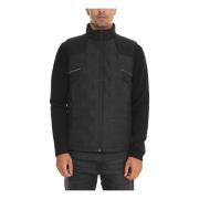 Gewatteerd Vest met Rits en Koordtaille Boss , Black , Heren