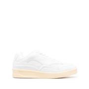 Witte Leren Lage Sneakers Jil Sander , White , Heren