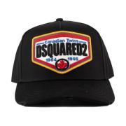 Zwarte Katoenen Baseballpet Dsquared2 , Black , Heren