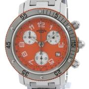 Pre-owned Stainless Steel watches Hermès Vintage , Orange , Heren