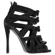 Pre-owned Suede sandals Giuseppe Zanotti Pre-owned , Black , Dames