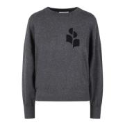 Contrasterend Logo Crew Neck Sweater Isabel Marant Étoile , Gray , Dam...