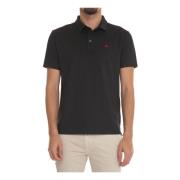 Jersey katoenen poloshirt met logo Peuterey , Black , Heren