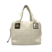 Pre-owned Leather chanel-bags Chanel Vintage , White , Dames