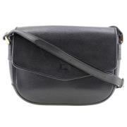 Pre-owned Leather shoulder-bags Burberry Vintage , Black , Dames