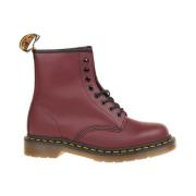 Gladde Kersenrode Leren Laarzen Dr. Martens , Red , Heren