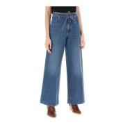 Bloemen Geborduurde Wide Leg Jeans Etro , Blue , Dames