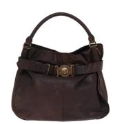 Pre-owned Leather handbags Burberry Vintage , Brown , Dames