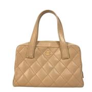 Pre-owned Leather chanel-bags Chanel Vintage , Brown , Dames