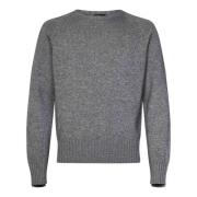 Grijze Wol Kasjmier Trui Raglan Stijl Doppiaa , Gray , Heren