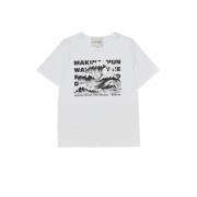 Wit T-shirt met Slimme Print Munthe , White , Dames