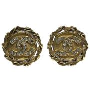 Pre-owned Metal earrings Chanel Vintage , Yellow , Dames