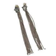 Pre-owned Metal earrings Chanel Vintage , Gray , Dames