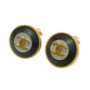 Pre-owned Metal earrings Chanel Vintage , Yellow , Dames