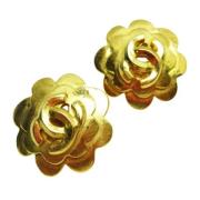 Pre-owned Metal earrings Chanel Vintage , Yellow , Dames